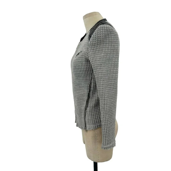 IRO Ceylona Blazer Jacket Leather Trimmed Gray‎ Size 38 US 6 - Picture 5 of 10